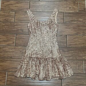 Rose gold sequin dress size small
